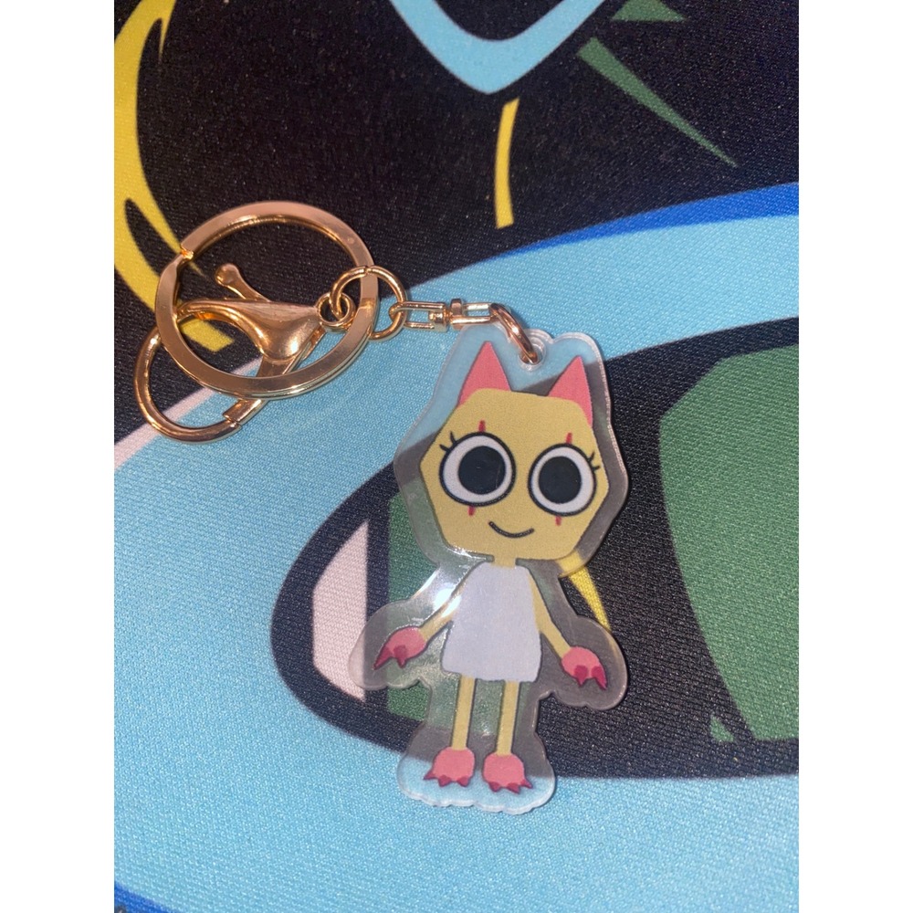 DW Scratch Keychain Keyring Acrylic‎ Metal Clasp Charm Dandy's World